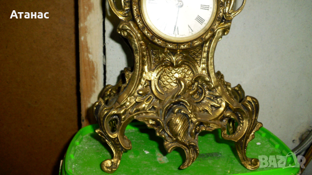 Стар каминен часовник - механичен, снимка 2 - Антикварни и старинни предмети - 44635299