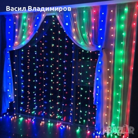 Коледна завеса от лампички, снимка 5 - Други - 42731681