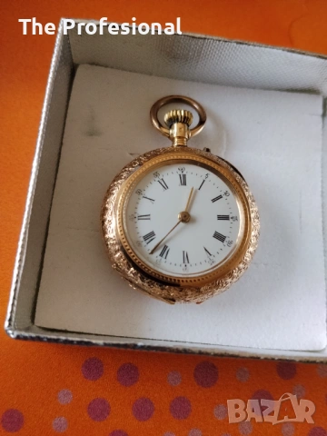 Джобен златен часовник, снимка 2 - Антикварни и старинни предмети - 53720179