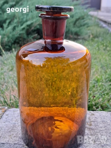 Ретро аптечен буркан 2 литра кафяво стъкло , снимка 2 - Антикварни и старинни предмети - 51265893