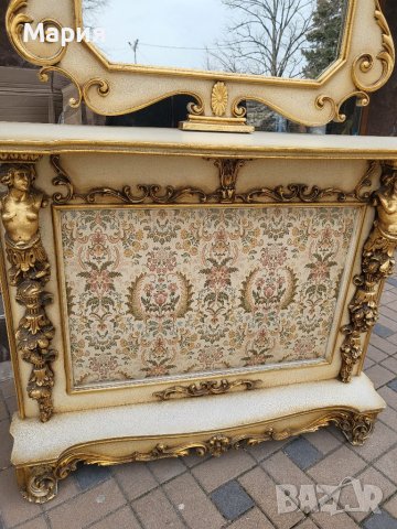 Италианска барокова конзола с огледало 017, снимка 4 - Огледала - 39827690