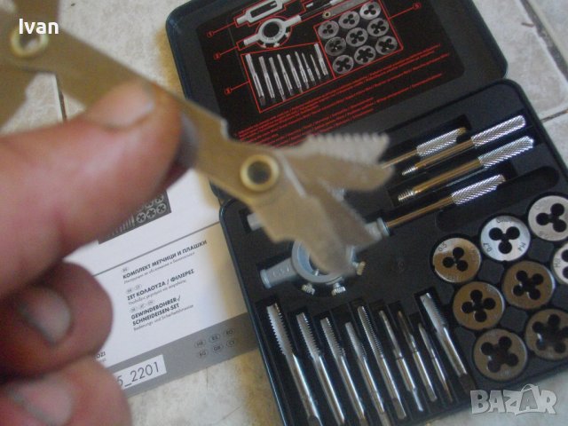 ISO M3-M12-Нов Комплект Метчици/Плашки За Външни/Вътрешни Метрични Резби-Parkside, снимка 13 - Други инструменти - 41408637