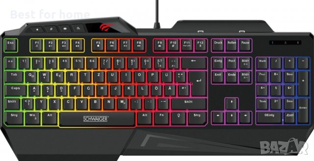 Геймърска клавиатура SCHWAIGER Gaming Tastatur GT108, RGB подсветка, снимка 2 - Клавиатури и мишки - 35948201