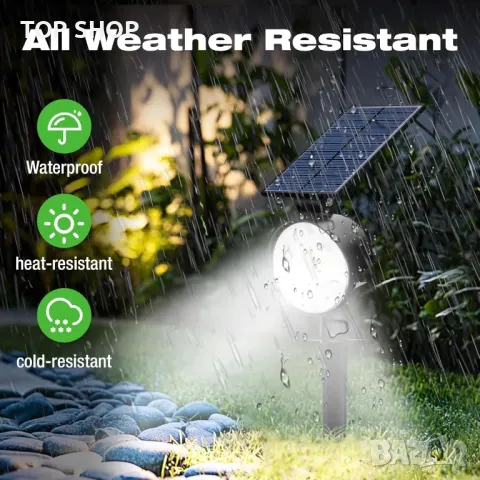 nipify Соларни прожектори за градина, 4 броя, автоматично включване/изключване, снимка 4 - Соларни лампи - 49487932