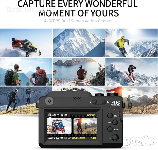 Цифрова фотокамера TEKXDD, 4K Vlog камера+ 64 GB SD карта, снимка 7 - Фотоапарати - 47727920