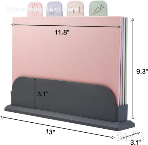 4 броя кухненски дъски с поставка, снимка 10 - Аксесоари за кухня - 41502953