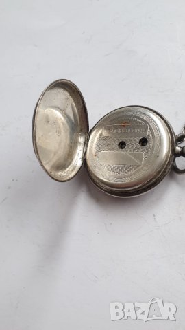 Стар сребърен джобен часовник с ключ, снимка 11 - Антикварни и старинни предмети - 44369462
