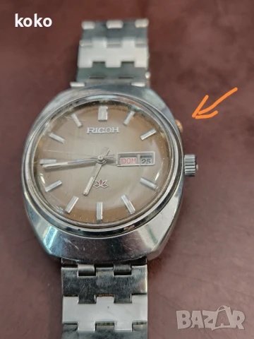 Часовник автоматичен Ricoh автентичен ретро винтидж , снимка 5 - Мъжки - 50513970
