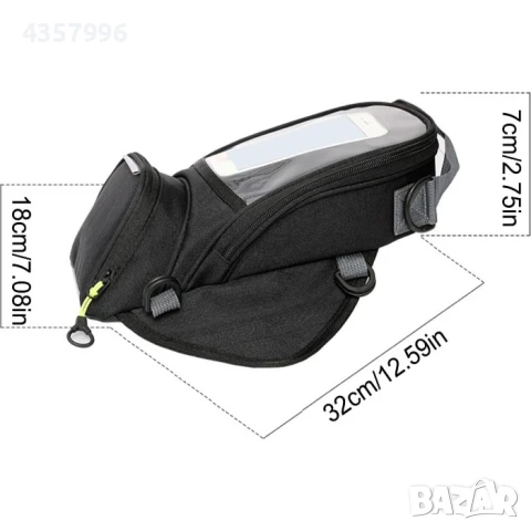 Мото чанта за резервоар Automat, Водоустойчива, Прозрачен прозорец, Черна, снимка 4 - Аксесоари и консумативи - 51356475