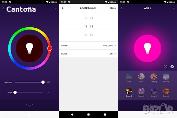 2 броя 8W, 800LM Smart Wi-Fi RGBW LED Light Bulb Gosund, Alexa, Google Home, снимка 2 - Крушки - 33924187