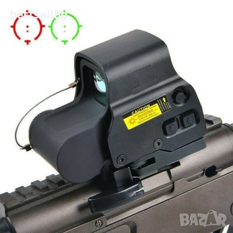 Компактен тактически мерник бързомер червена зелена точка пушка еърсофт, снимка 2 - Оборудване и аксесоари за оръжия - 42650062
