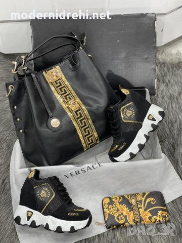 Дамска чанта портфейл и обувки Versace код 418, снимка 1 - Дамски ежедневни обувки - 34543191