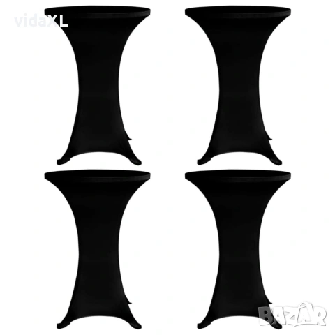 vidaXL Покривки за коктейлни маси, Ø80 см, черни, еластични(SKU:279073)