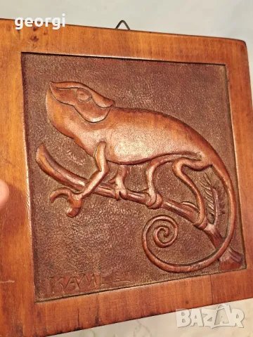 пано за стена гекон дърворезба 23/4, снимка 4 - Пана - 49332285