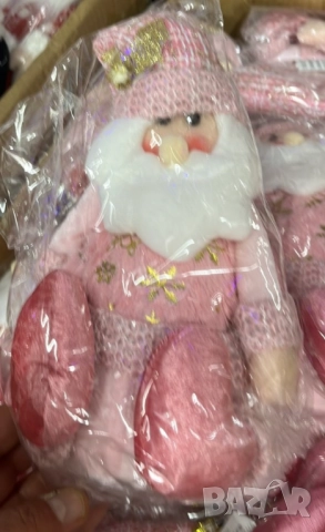 Плюшена играчка Дядо Коледа – седяща коледна декорация в сив или розов вариант, снимка 7 - Други стоки за дома - 52134218