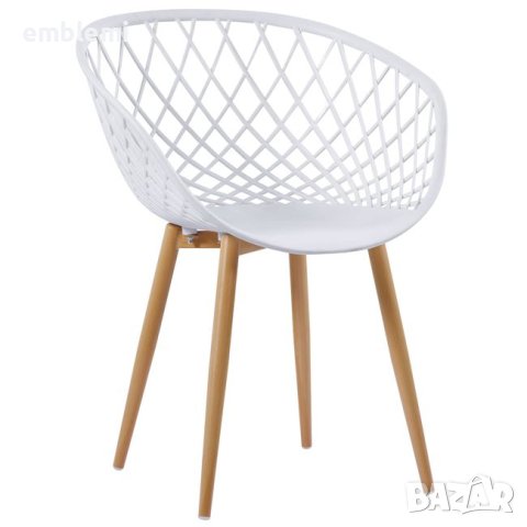 Стол градински трапезен Rex Бял с кафеви крака