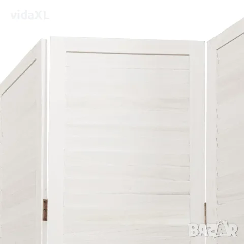 vidaXL Разделител за стая, 3 панела, ретро бял, дърво пауловния масив, снимка 6 - Паравани - 56147344