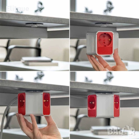 Разклонител Muhler с ключ, 3 гнезда, +2X USB порта тип А+C