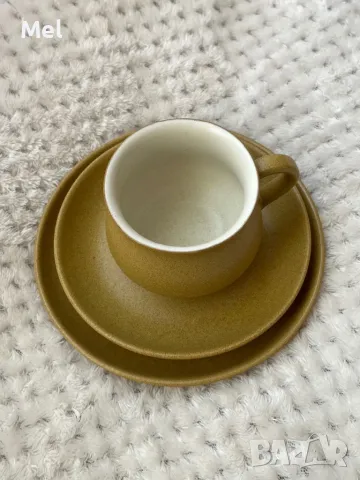Чаша за кафе с подложни чинийки Denby England, снимка 4 - Антикварни и старинни предмети - 49990902