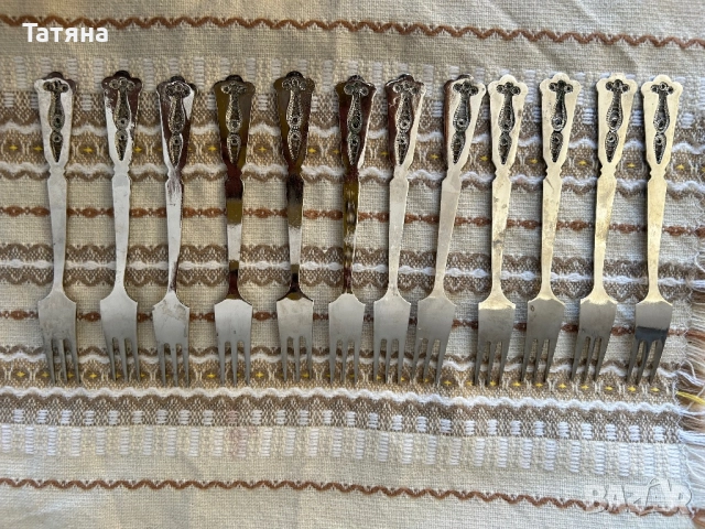 Вилички за десерт, торта от дебел метал, снимка 2 - Прибори за хранене, готвене и сервиране - 52107353