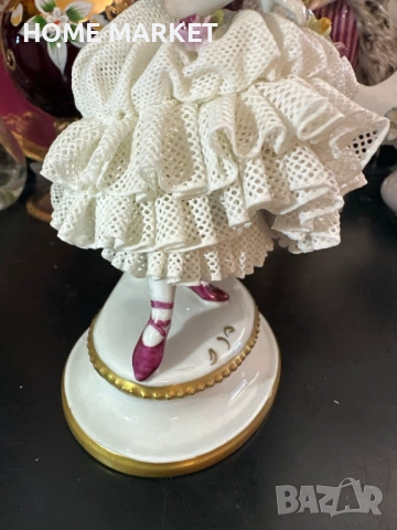 Volkstedt Фолкщед Germany  Curca 1945 (Älteste Volkstedter Porzellanmanufaktur) Dresden Lace , снимка 16 - Антикварни и старинни предмети - 52939076