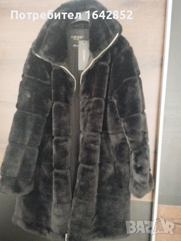 Палто с еко косъм , снимка 2 - Палта, манта - 52940849