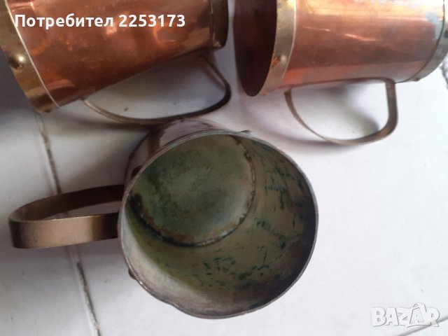 Стари медни чаши лот, снимка 2 - Декорация за дома - 44196291