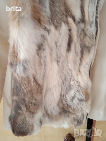 Бяло яке със заешка кожа, снимка 3 - Якета - 44451044