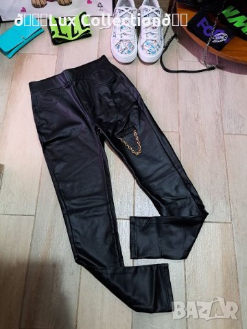 Дамски кожен клин с синджир и висока талия, снимка 4 - Клинове - 40377662