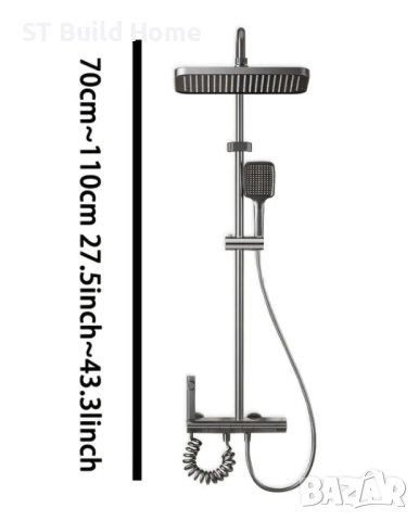Луксозен стенен душ комплект с овална дъждовна глава и ръчен спрей, снимка 8 - Душове - 51486425