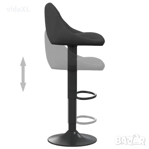 vidaXL Бар табуретки, 2 бр, черни, кадифе, снимка 7 - Столове - 56147112
