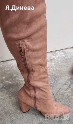 Дамски велурени ботуши, снимка 5 - Дамски ботуши - 50794727