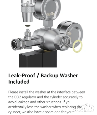 NICREW Аквариумен CO2 Регулатор с Двоен Манометър и Соленоид (W21.8), снимка 10 - Аквариуми - 53381292