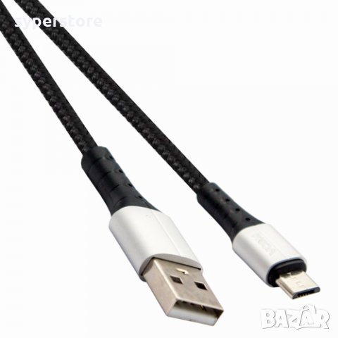 Кабел USB2.0 към Micro USB 1m 2А Черен VCom SS001287 Cable USB - Micro USB M/M, снимка 1 - Кабели и адаптери - 34333584