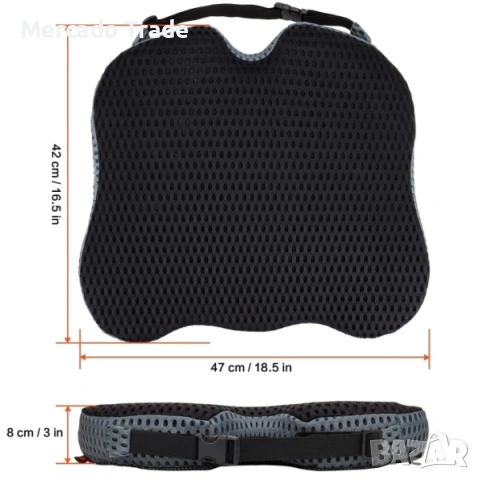 Възглавница с мемори пяна и 3D дишаща мрежа, Противохлъзгаща, За офис, кола, снимка 6 - Аксесоари и консумативи - 53169720