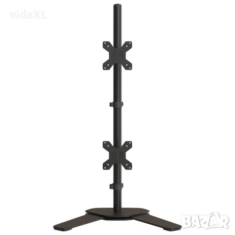 vidaXL Стойка за два монитора черна стомана VESA 75/100 мм, снимка 4 - Стойки, 3D очила, аксесоари - 56147324