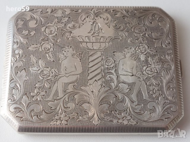 Стара авторска сребърна табакера/800 проба/сребро сребърен сребърни злато/, снимка 1 - Колекции - 40082848