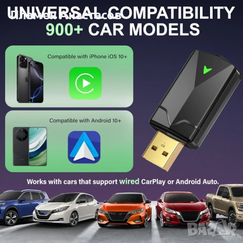 Wireless CarPlay/Android Auto Adapter – безжичен адаптер 2 в 1, снимка 6 - Аксесоари и консумативи - 53738366