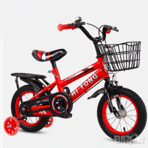 Детски велосипед с кош, помощни колела и два вида спирачки , снимка 2 - Велосипеди - 44562008