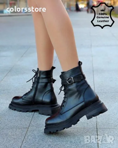 Равни боти - черна ЕСТЕСТВЕНА кожа - 37501, снимка 2 - Дамски боти - 48419828
