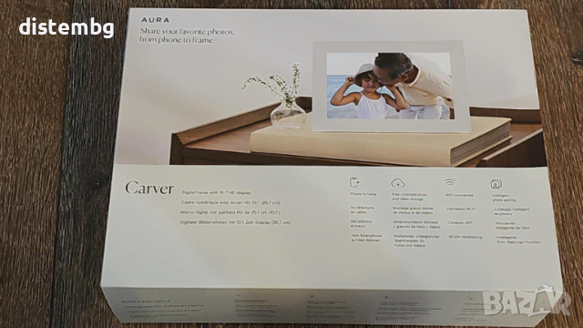 Aura Carver - 10,1''  HD WiFi цифрова фоторамка, снимка 2 - Друга електроника - 53273464