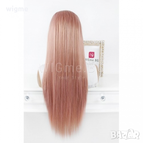 Дълга на права розова лейс фронт перука Елинор, снимка 6 - Аксесоари за коса - 36057274