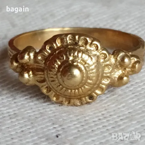 Възрожденски пръстен с живачна позлата., снимка 1