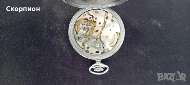 Швейцарски джобен часовник - Chronometre ARGENTAN CHROME, снимка 17 - Джобни - 51453087