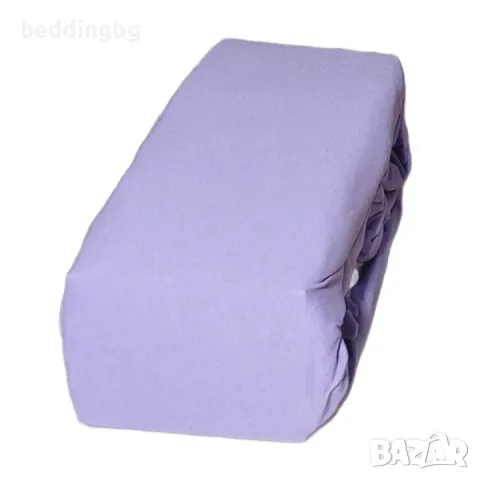 Чаршаф с ластик трико Премиум – лилав, 100% български памук, снимка 1