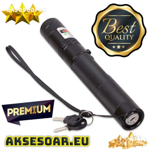 Много мощен зелен лазер 303 лазерна показалка устройство с регулируем фокус със 4 бр. приставки , снимка 2 - Други спортове - 41609613