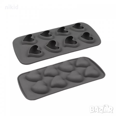 8 красиви обли сърца сърце Свети Валентин Силиконов молд форма калъп шоколад гипс свещ сапун фондан , снимка 4 - Форми - 35670335