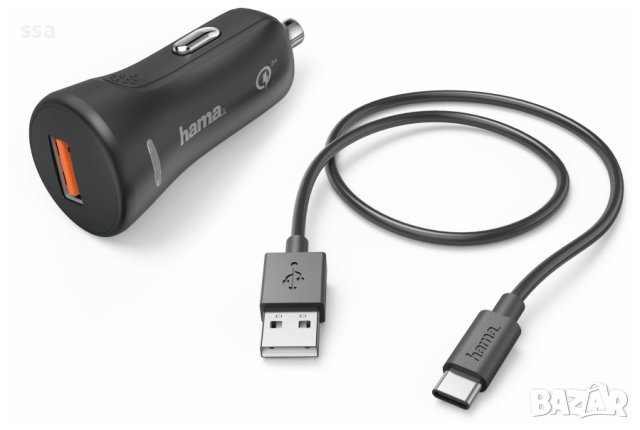 HAMA Зарядно за кола , USB Type-C, QC 3.0, 3 A, 19,5W, 12v/24v, HAMA - 00183231, 24 месеца гаранция, снимка 3 - Зарядни за кола - 41190541