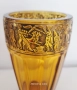 Антикварна ваза от кехлибарено стъкло със златен фриз от August Walther & Sons AG в стил Art Deco, снимка 3