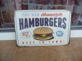 Хамбургер метална табела най-добрия в града бързо хранене, снимка 1 - Рекламни табели - 42594598